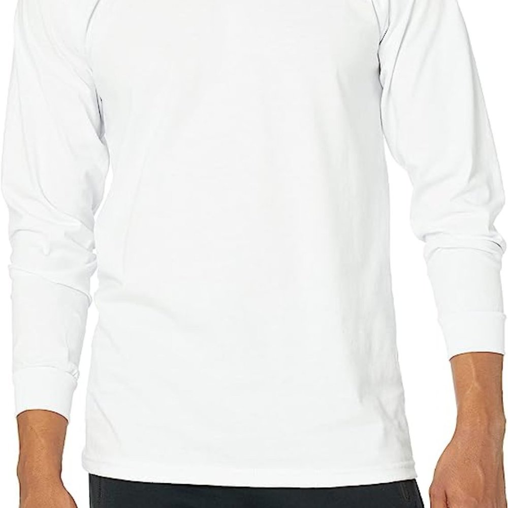 Pro Club Men's White 2XL-3XL Heavyweight Cotton Long Sleeve Crew Neck
